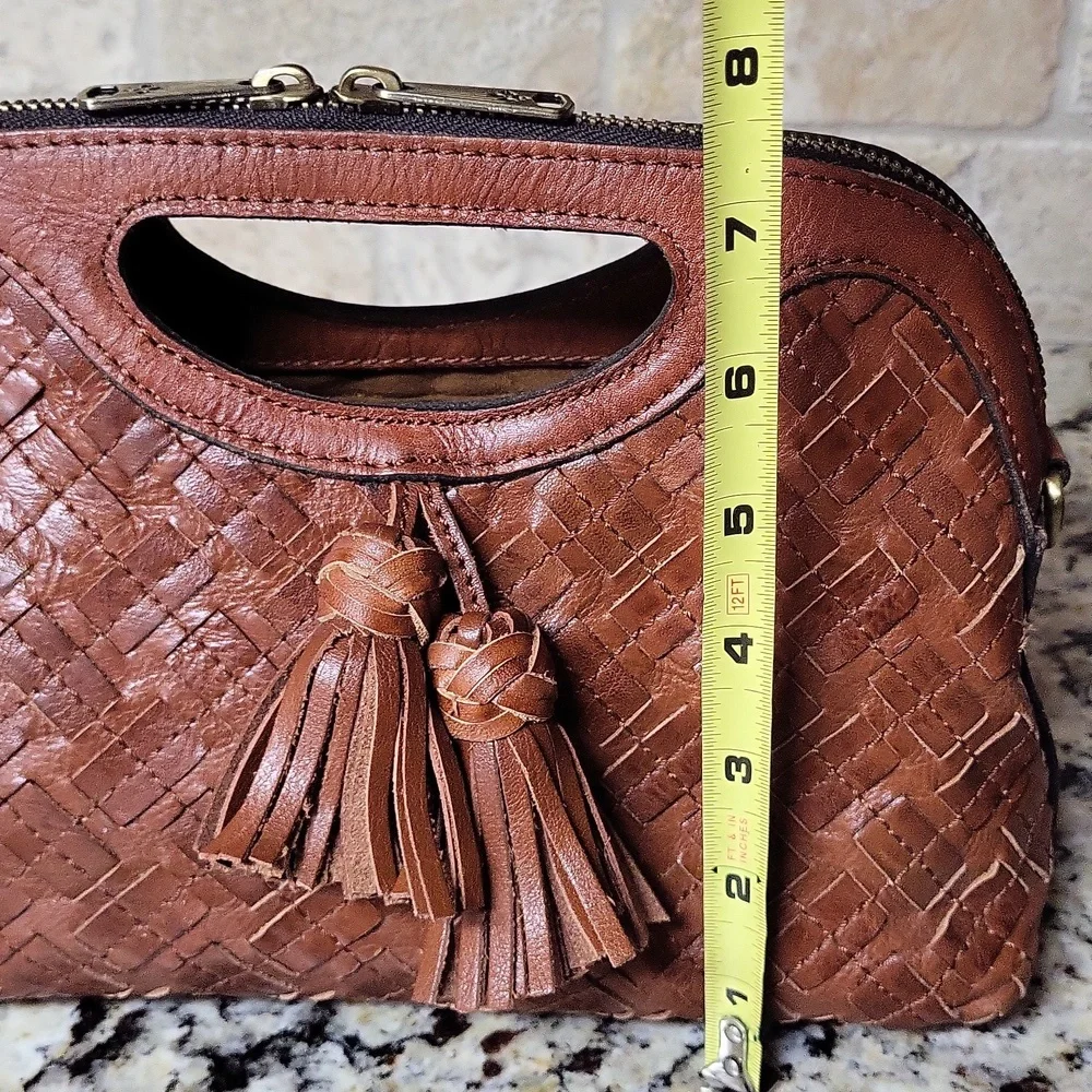 Patricia Nash Sora Braided Stitch Leather Cutout Satchel - Picture 4 of 13